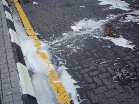Even if you were not hit by the water, the remnants on the road emitted a nauseous odour