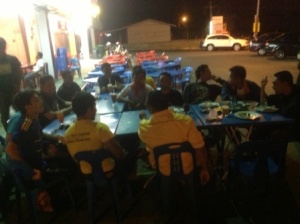 supper with the team in Arau